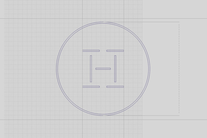 Simple and geometric logo construction.