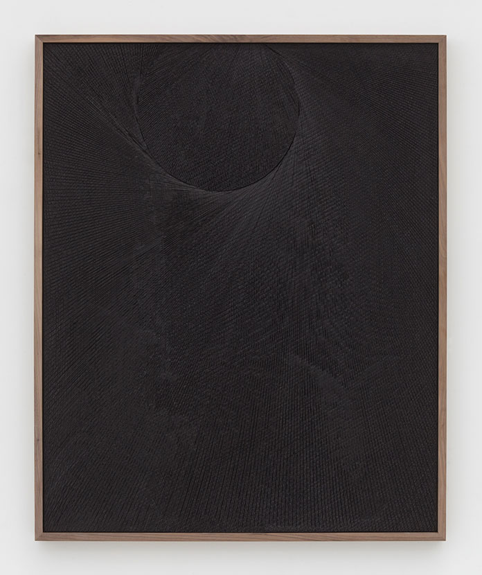 Anthony Pearson, Untitled (Etched Plaster), 2015, medium coated pigmented hydrocal in walnut frame.