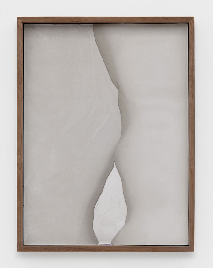 Anthony Pearson, Untitled (Plaster Positive), 2015, pigmented hydrocal in walnut frame.