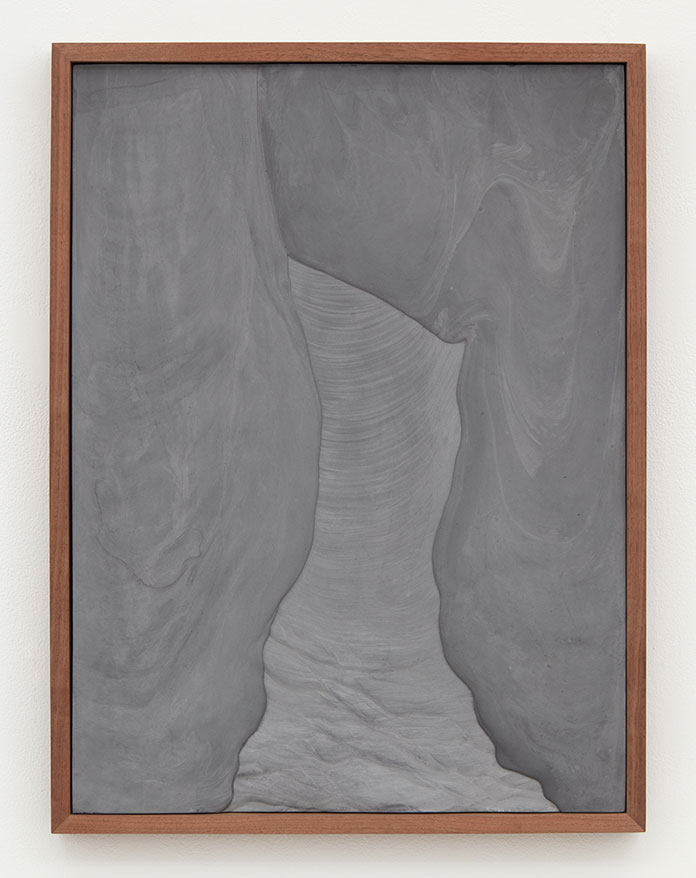 Anthony Pearson, Untitled (Plaster Positive), 2016, pigmented hydrocal in walnut frame.