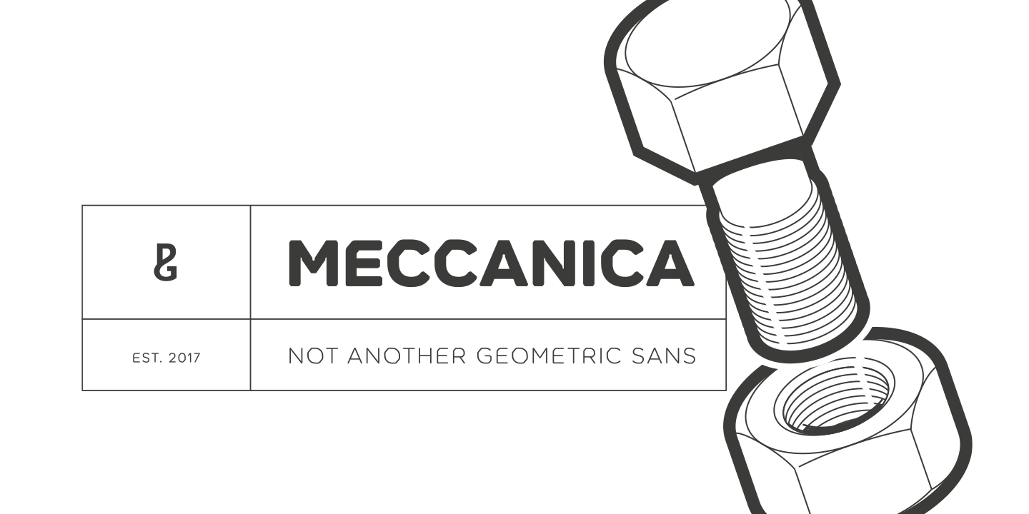 Meccanica display font family by Paulo Goode.