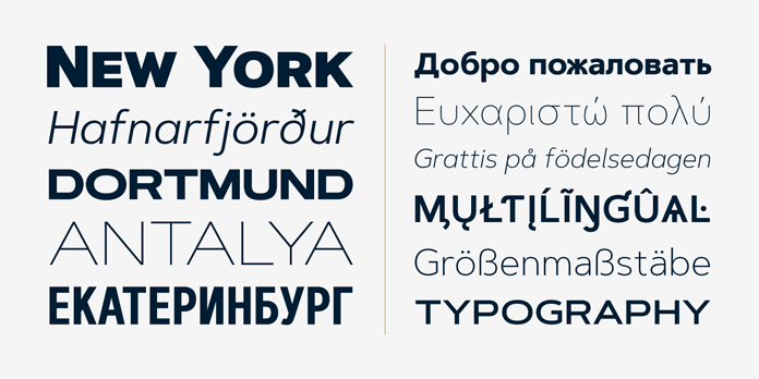 Artegra Sans font family, a typeface with fifty-four styles.