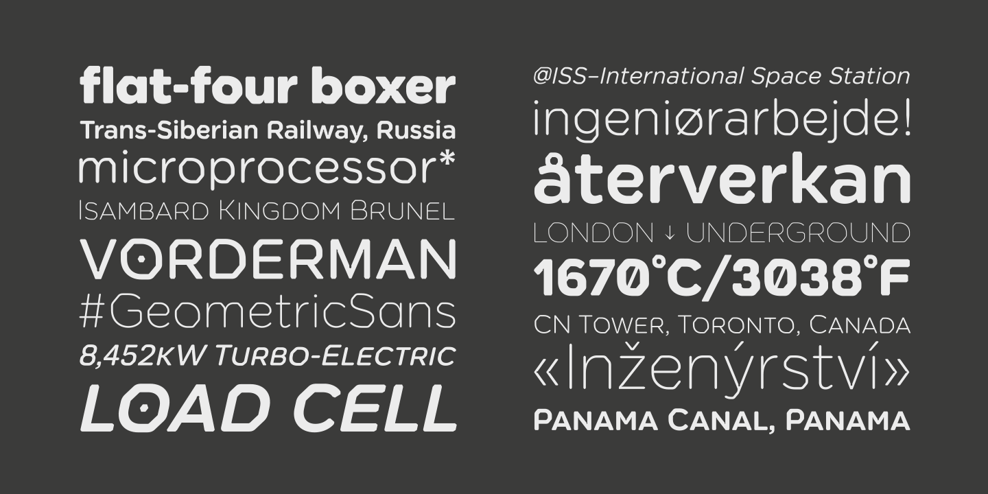 Meccanica sans serif font family by Paulo Goode.