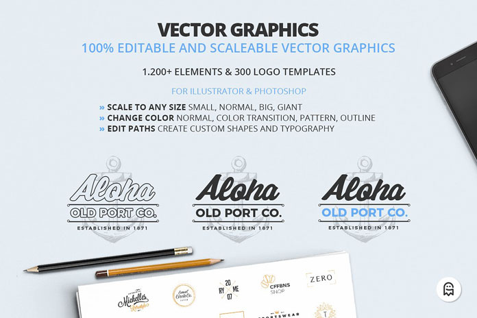 Editable and scalable vector graphics.