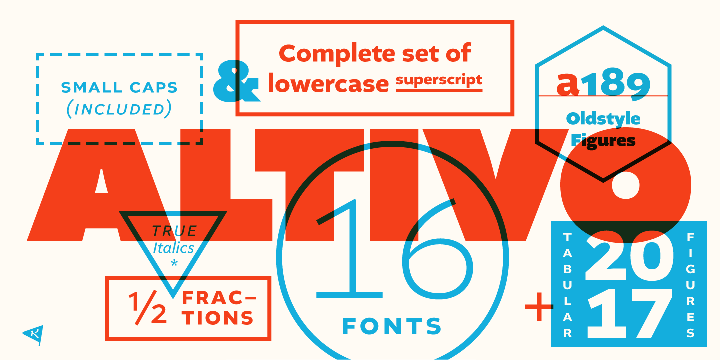 Altivo font family by Kostic Type Foundry.