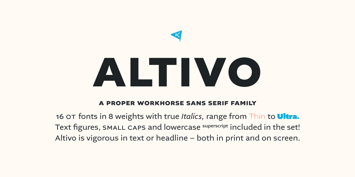 Altivo sans serif font family.