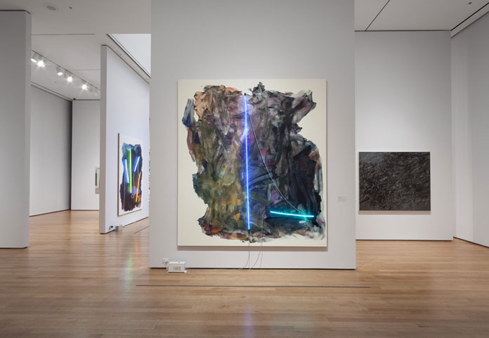 Mary Weatherford, The Forever Now - Contemporary Painting in an Atemporal World, 2014, Museum of Modern Art, New York, Installation view.
