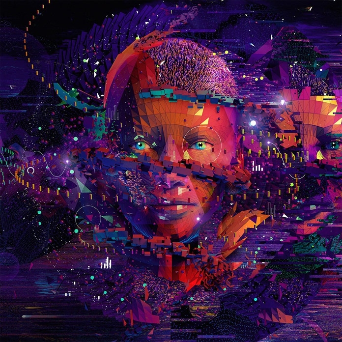 Digital illustration/key visual 'The Face of Data' created for Adobe Marketing Cloud.