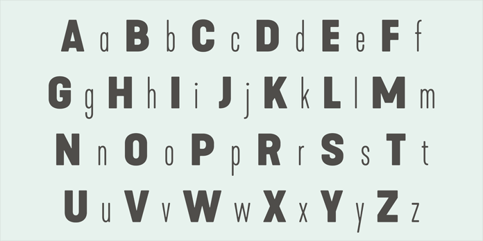 Kapra Neue, Uppercase and lowercase characters.