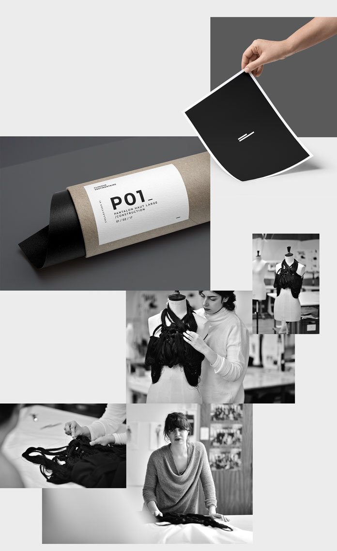 The brand identity reflects the modern style of the fashion brand.