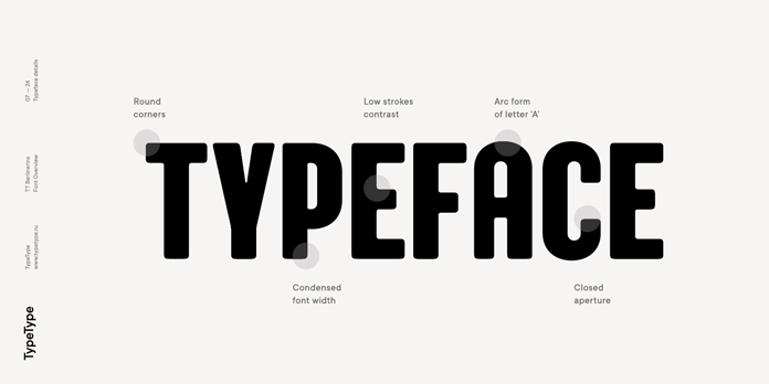 Typeface details.