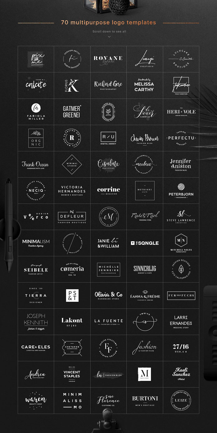 70 elegant logos.