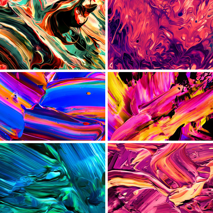 Flow: 100 fluid paint textures in striking colors.