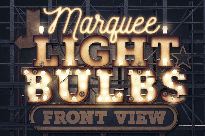 Marquee Light Bulbs - front view templates.