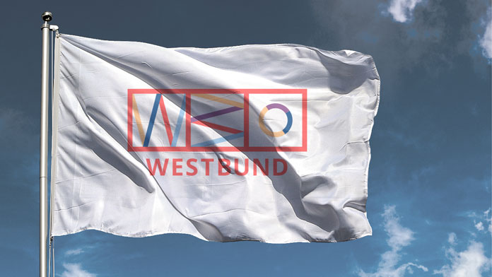 Flag with logo.