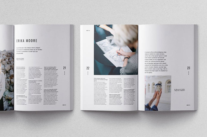 Moscovita magazine template, aligned to baseline and columns grid.