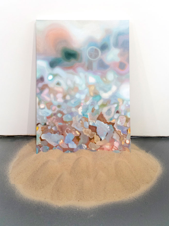 Amelia Carley, Littoral Perception (sand study) - oil on canvas, sand, 2016