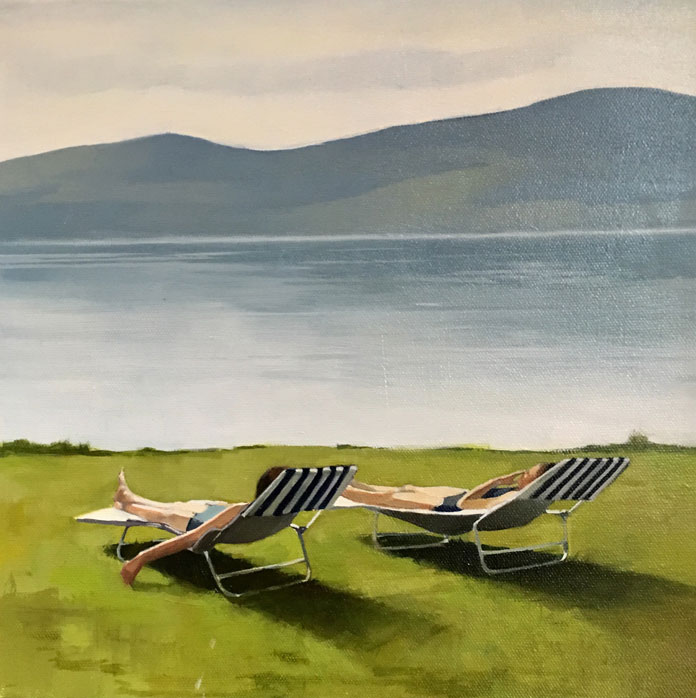 Elisabeth McBrien, By the Lake, oil on canvas, 12 x 12, 2017