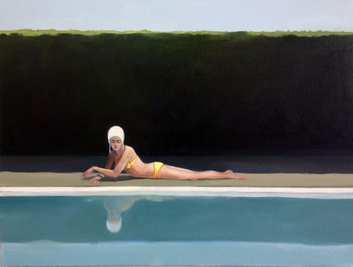 Elisabeth McBrien, By the Pool, oil on canvas, 18 x 24, 2014