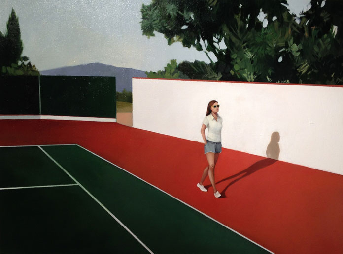 Elisabeth McBrien, Tennis Court, oil on canvas, 25 x 34, 2015