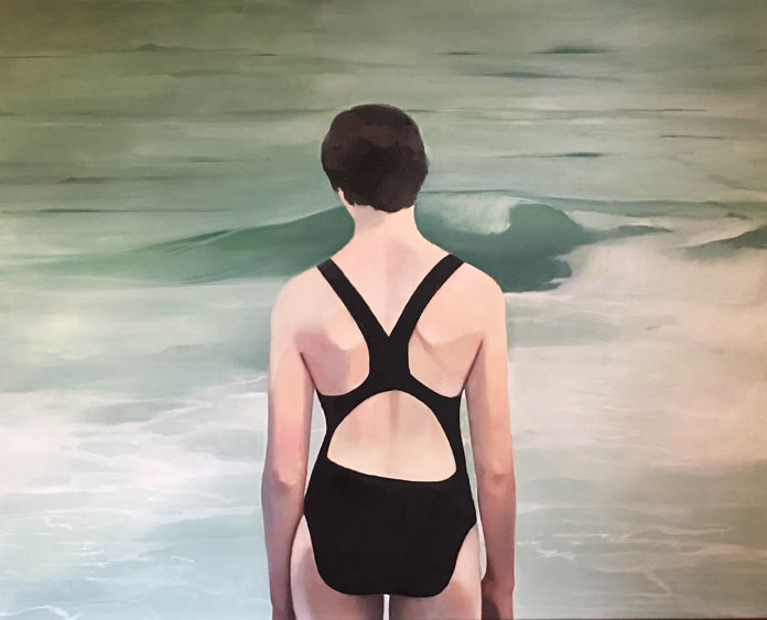 Elisabeth McBrien, The Swimmer, oil on canvas, 24 x 30, 2017