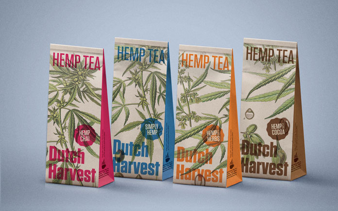 Dutch Harvest Hemp Tea - design by Tenzing Brand Sherpa.
