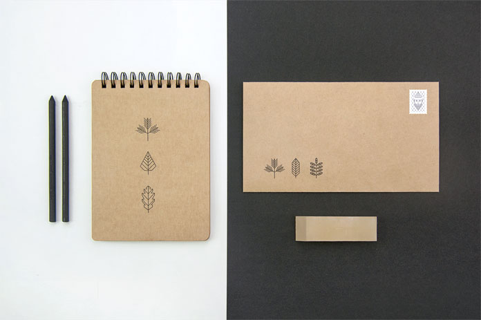 Cardboard branding materials.