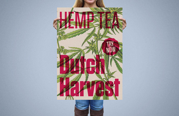 Dutch Harvest Hemp Tea, Poster design.