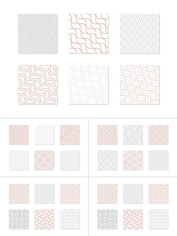 Seamless geometric patterns by Curly Pat.