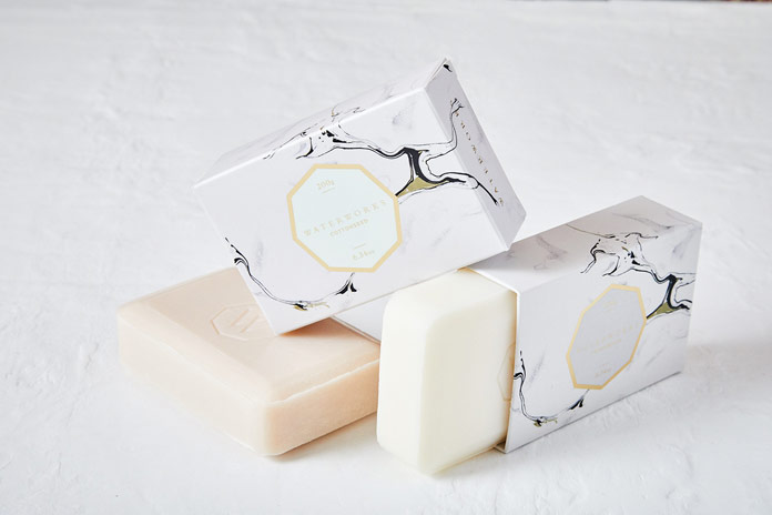 Soaps in a unique and elegant packaging.