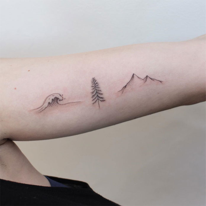 Jessica Chen tattoos, minimal nature.