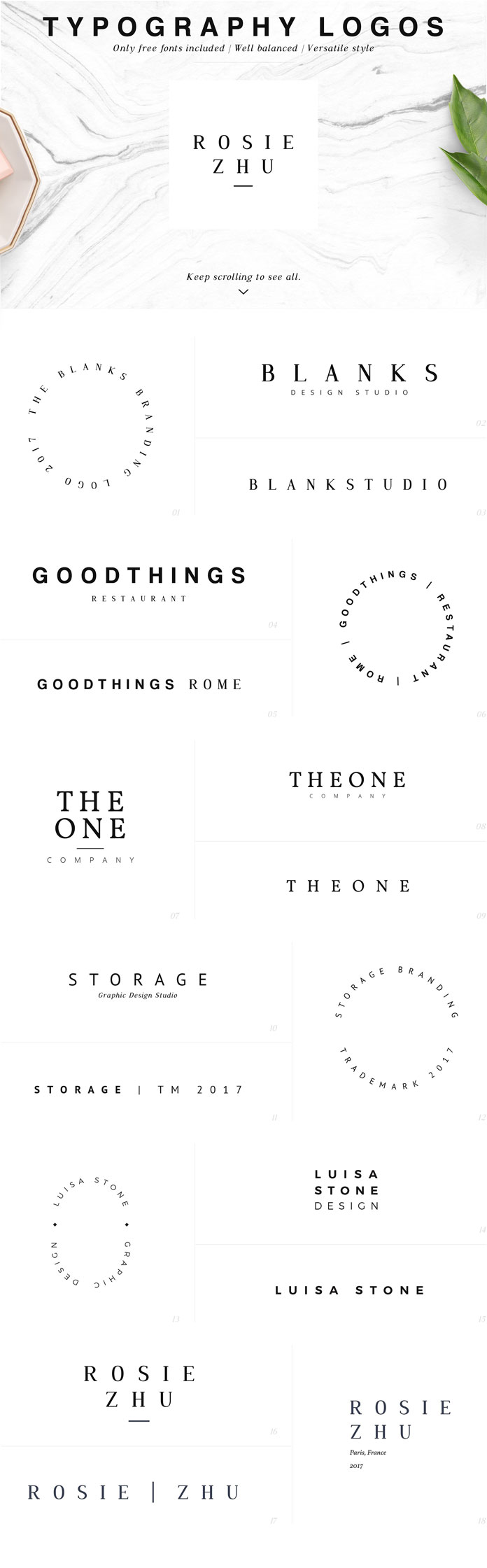 Typography logos.