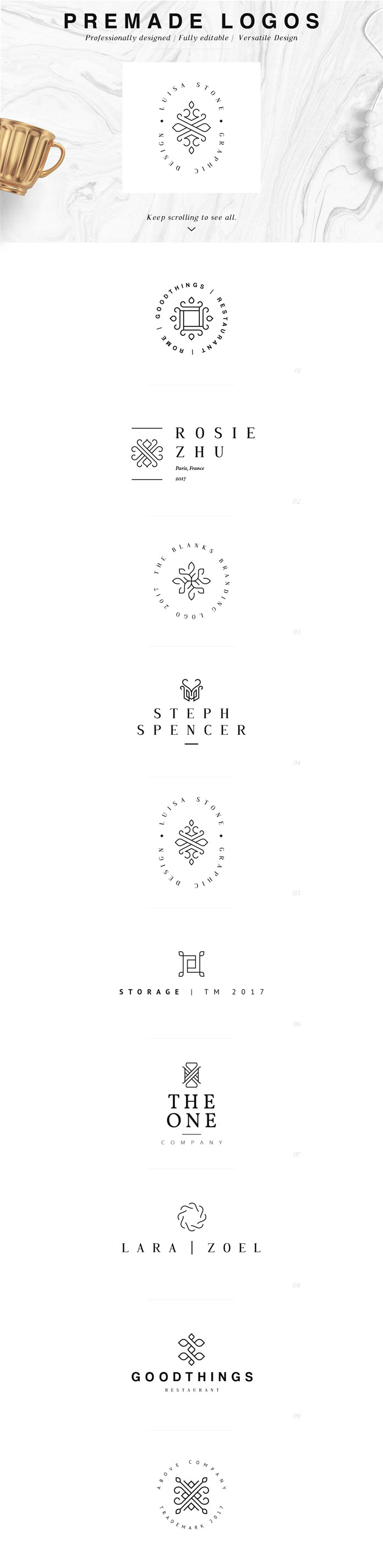 Pre-made logos.