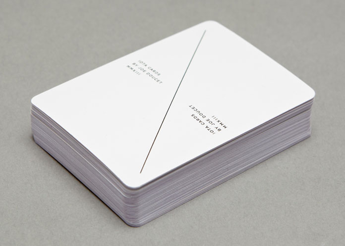 A minimalist playing cards deck.