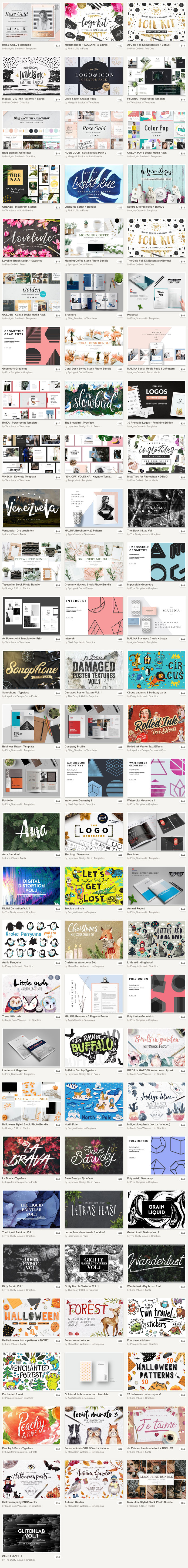 Big bundle of 88 incredible design products from Creative Market.