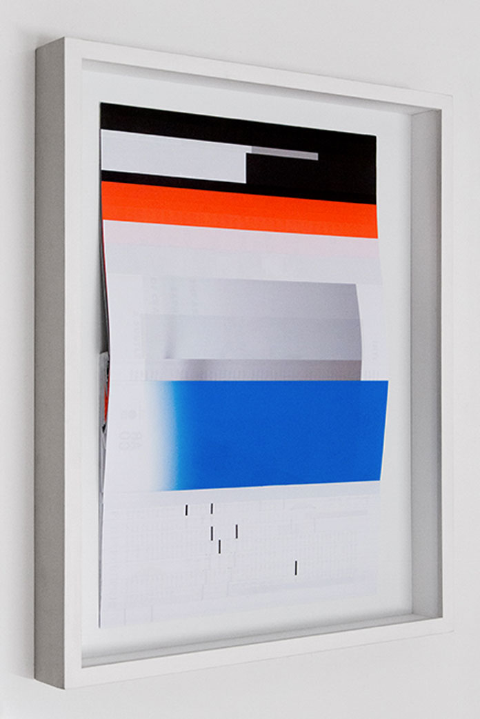 Gemis Luciani, Marginal Composition - folded magazine on dibond with frame