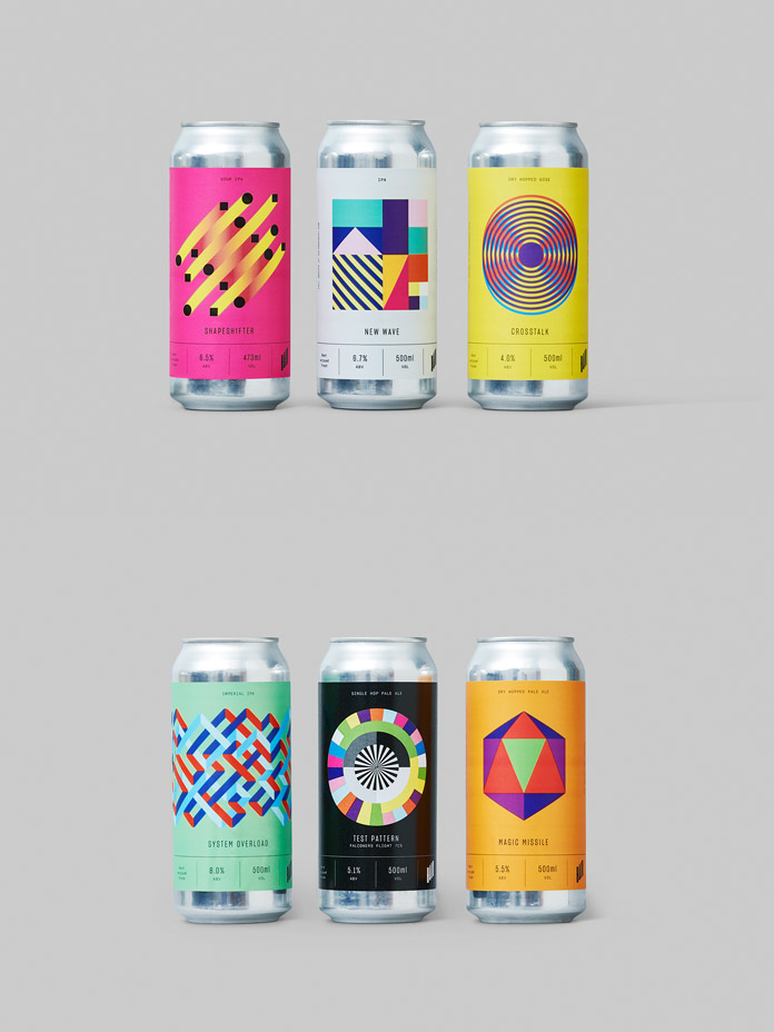 Beer packaging based geometric shapes.