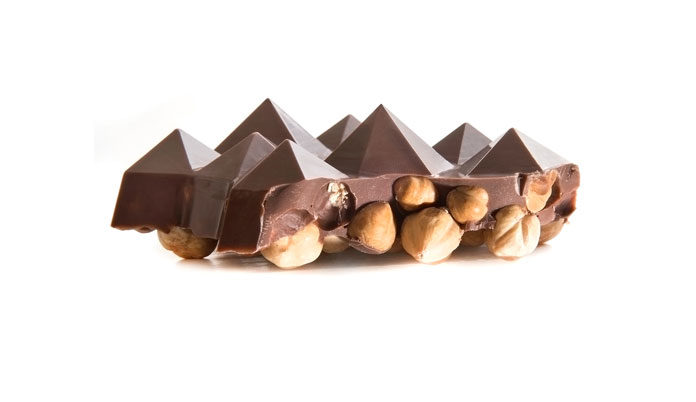Chocolates with full hazelnuts.