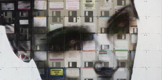 Art with floppy disks by Nick Gentry