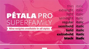 Pétala Pro - Neo Humanist Superfamily by Typefolio