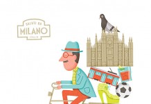 Biking in Milan Illustration by Mauro Gatti