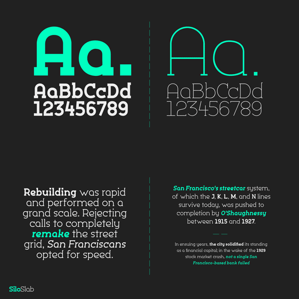 Silo Slab, a fluid slab serif typeface from TypeUnion.