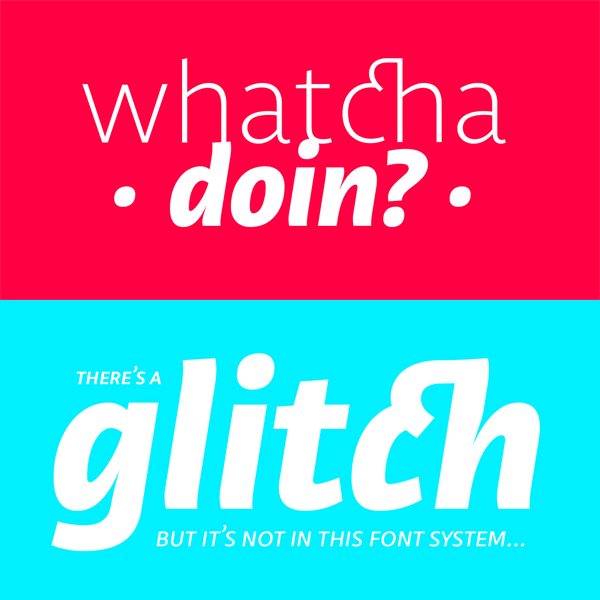 The Libertad font family from TipoType mixes stability with movement.