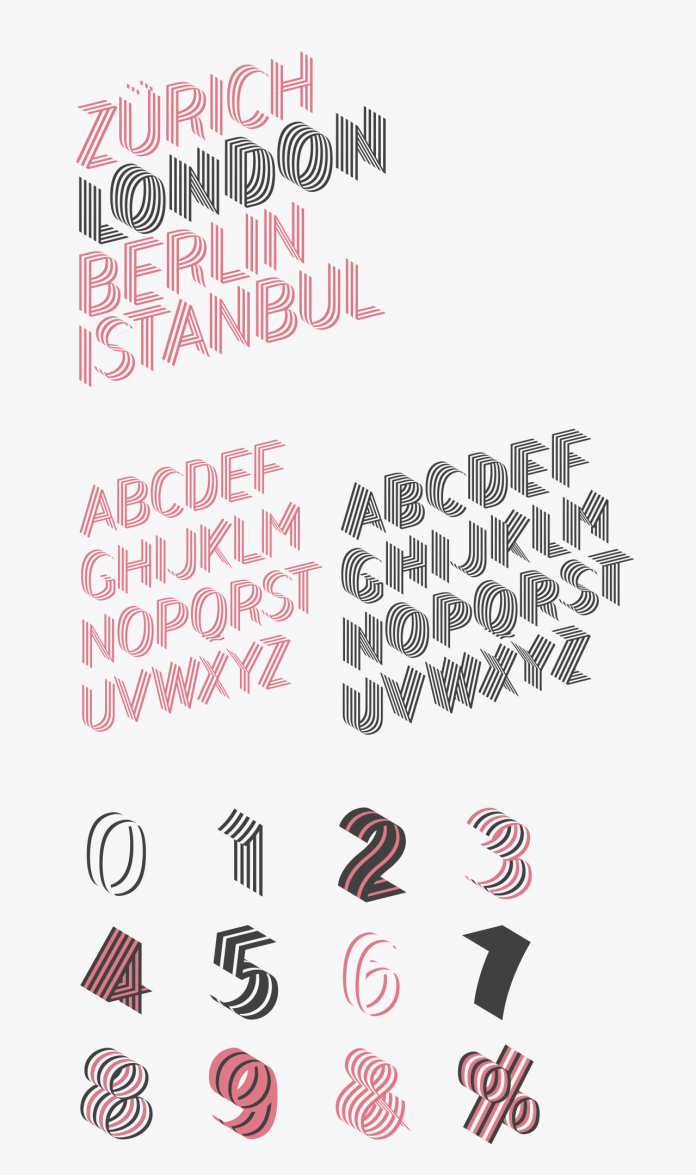 The stylish Bend font family, a contemporary ribbon type family by Juri Zaech.