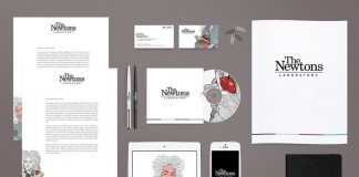 The Newtons Laboratory - redesign of the brand identity by Dimitra Karagianni and illustrator Stavros Damos.
