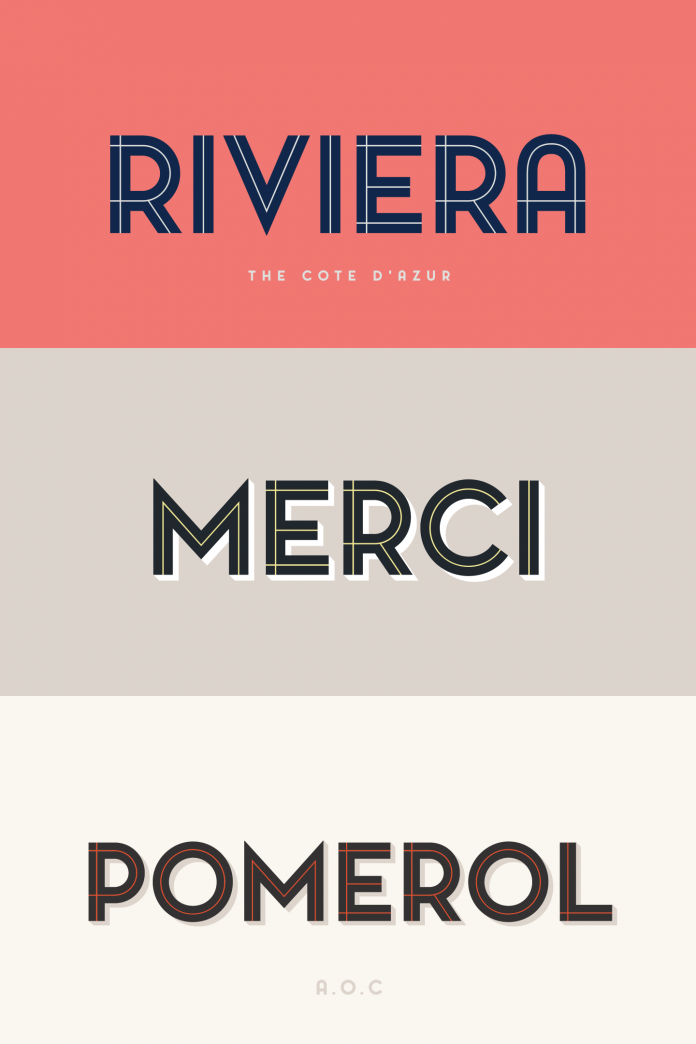 Pontiac Inline is a layered type family designed by Fanny Coulez and Julien Saurin for La Goupil Paris.