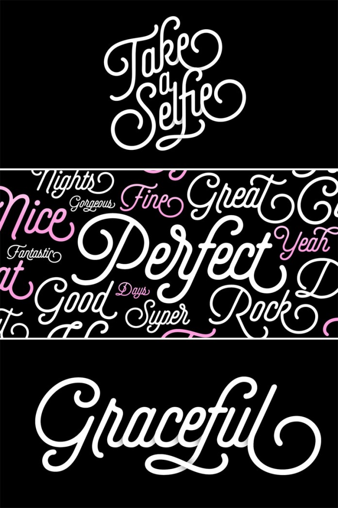 Selfie script font family by Maximiliano Sproviero of Lián Types.
