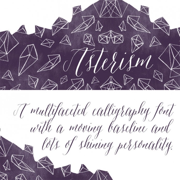 The Asterism typeface, a handwritten font from foundry Great Lakes Lettering.