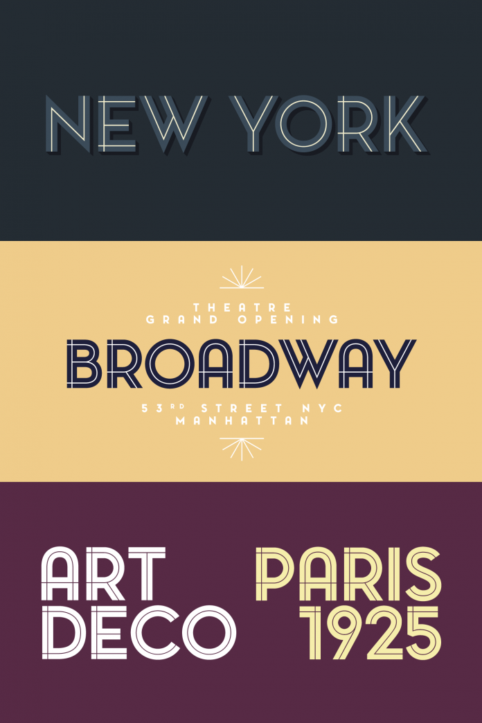 The Pontiac Inline font family from foundry La Goupil Paris.