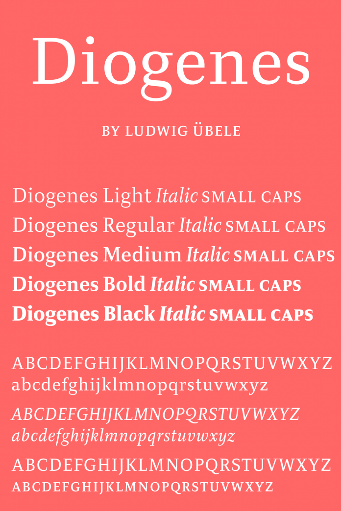 Diogenes, an elegant and text typeface from Ludwig Type.